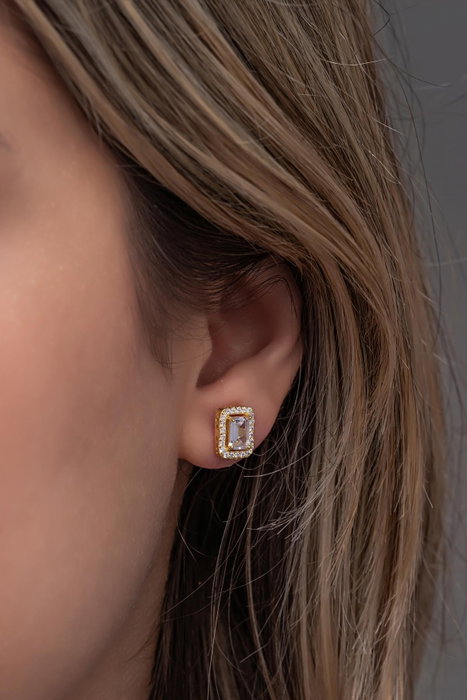 Heliophilia Silver Pendientes de Plata de Ley 925 con Circon y Baño de Oro Heliophilia Silver Pendientes de Plata de Ley 925 con Circon y Baño de Oro